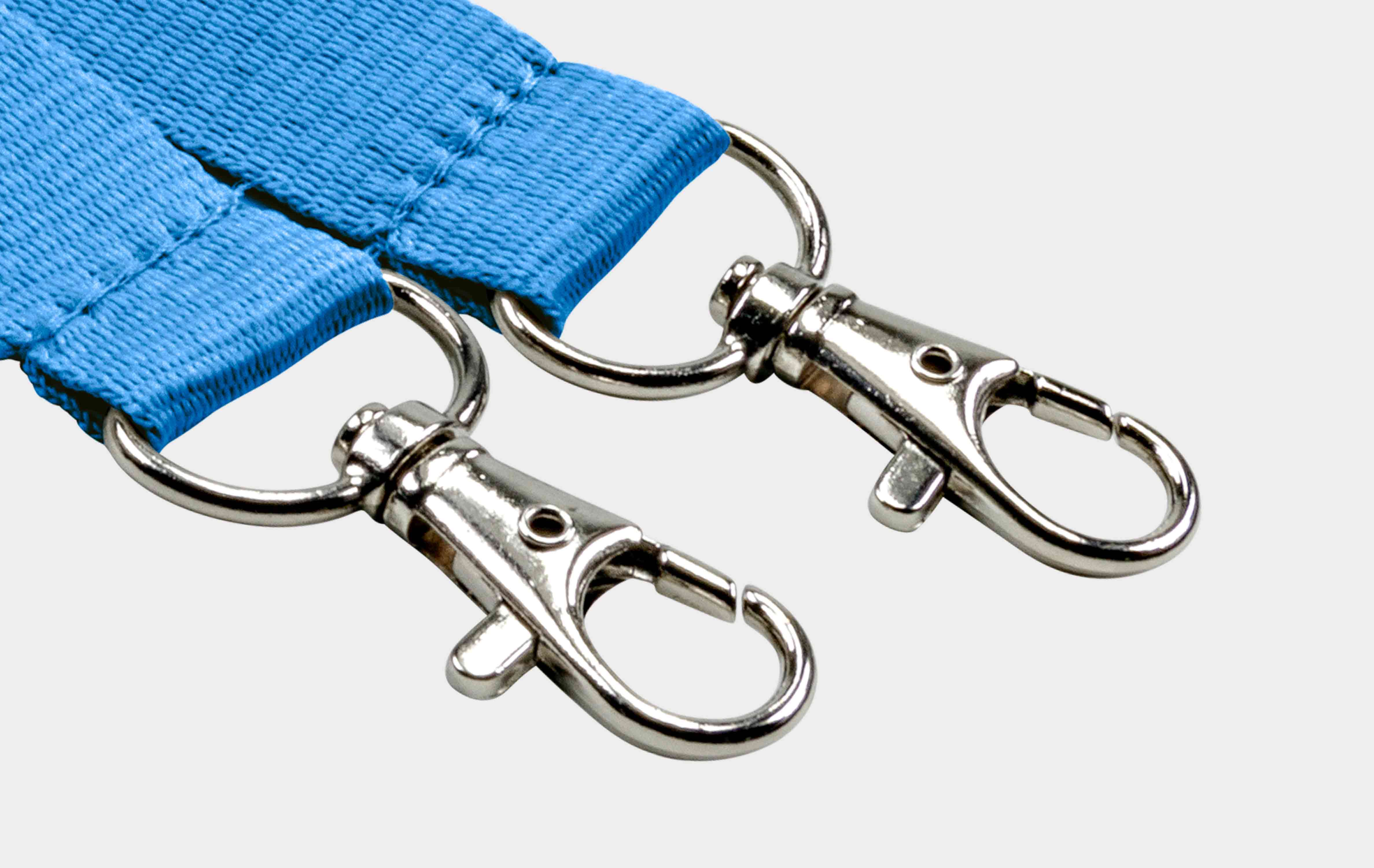 Schlüsselbänder 20 mm, 2x easy going Haken, Sicherheitsverschluss, Blau